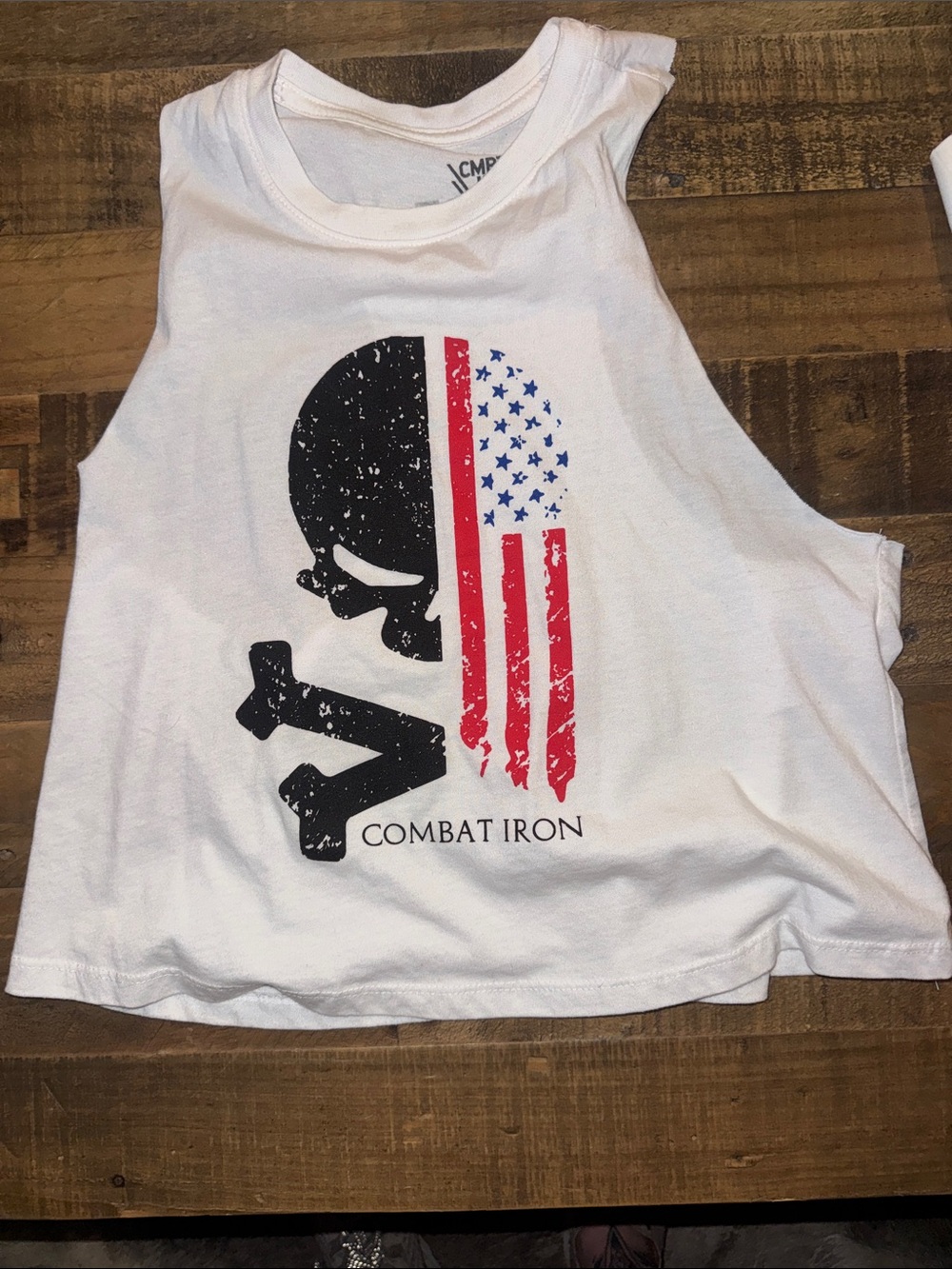 Women White Graphic Muscle Tank Top